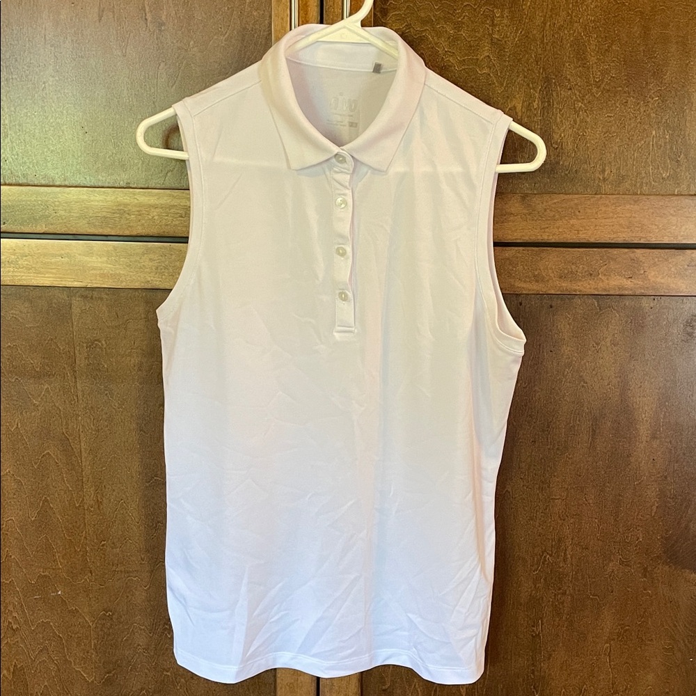 Women's Sleeveless Polo Blouse - Light Pink